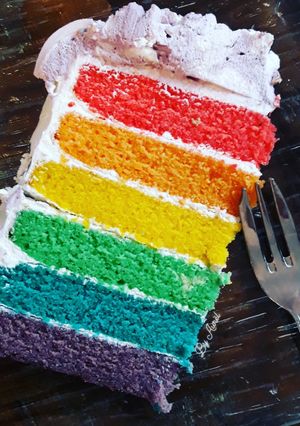 Une photo de ☆Gâteau Arc-en-ciel☆Rainbow Cake☆
