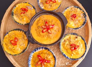 Hình của món Mắm cá linh chưng thịt trứng.