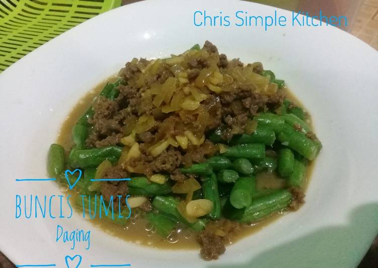 Langkah Membuat Buncis Tumis Daging yang simpel