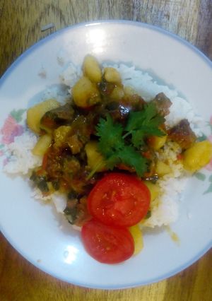 A picture of Beef stewed Rice.