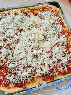 Foto resep Thin crust pizza homade