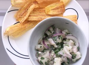Una foto de Ceviche de corvina