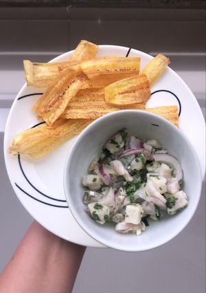 Una foto de Ceviche de corvina