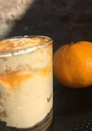 Una foto de Mousse de mandarina libre de gluten