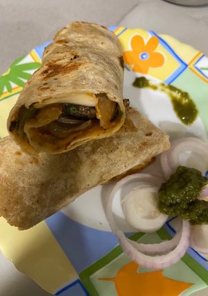 A picture of Malai chaap roll.