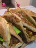 Lemon garlic chicken roll paratha