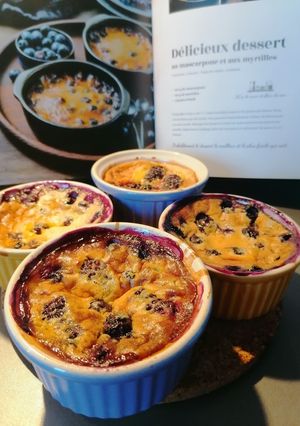 Une photo de Délicieux dessert au mascarpone et aux myrtilles