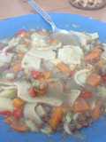 Sopa de Verduras, Lentejas y Láminas de Lasaña