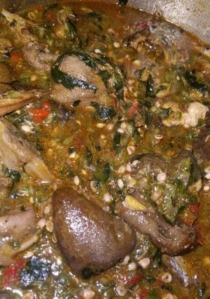 A picture of Goat Meat Okro Soup.