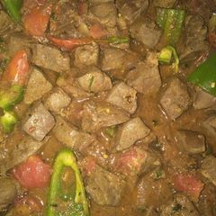 A picture of Fried goat liver.
