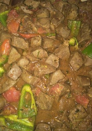 A picture of Fried goat liver.