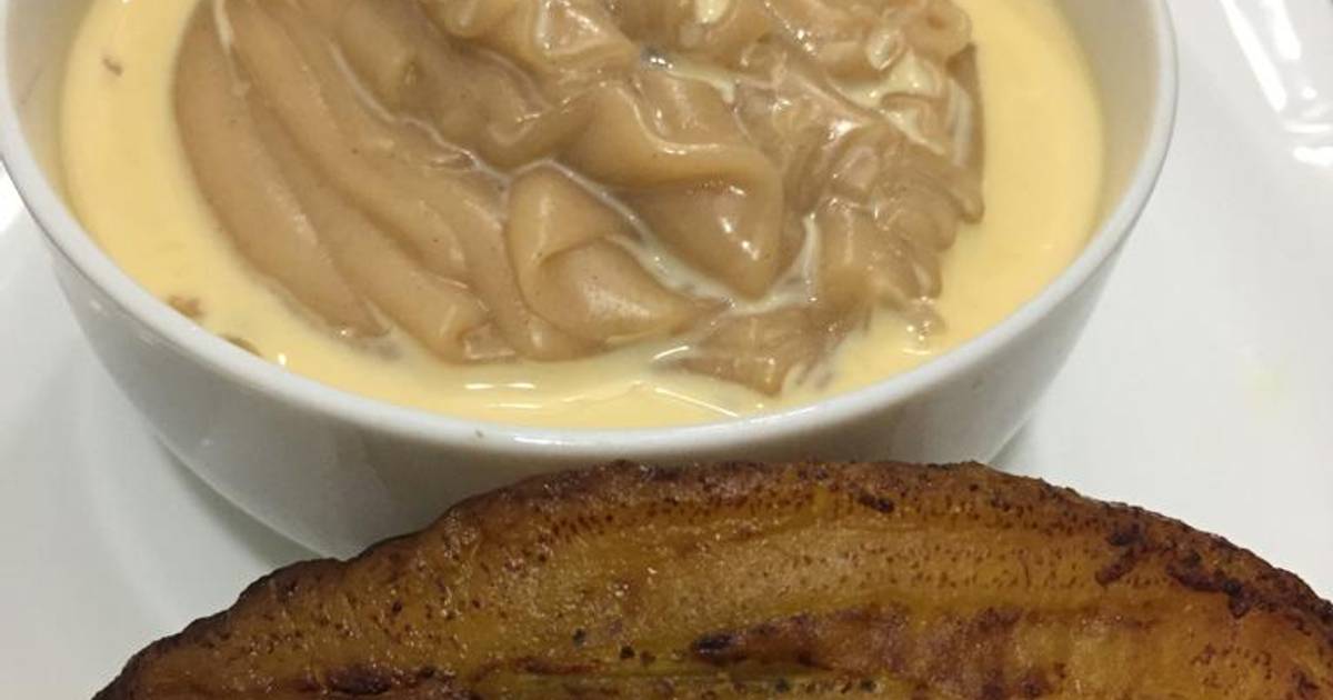 Brown pap and fried plantain Recipe by Udoka Anyanwu Cookpad