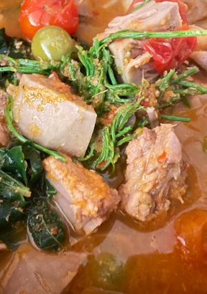 รูปของ แก๋งบ่าหนุนกระดูกหมูใส่มะแขว่นสูตรไม่ใส่กะปิและถั่วเน่า🧄🌶️(แกงขนุน)