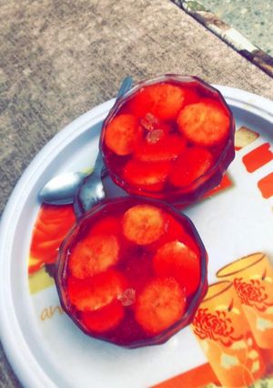 صورة لوصفة جيلي بالموز وجوز الهند