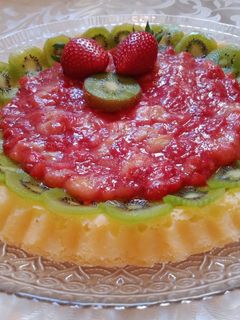 صورة لوصفة طورطة بالفواكه