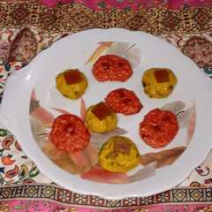 Kaju ki burfi (cherries 🍒 and rose flavour) and laddoo (pan flavour)-レシピのメイン写真