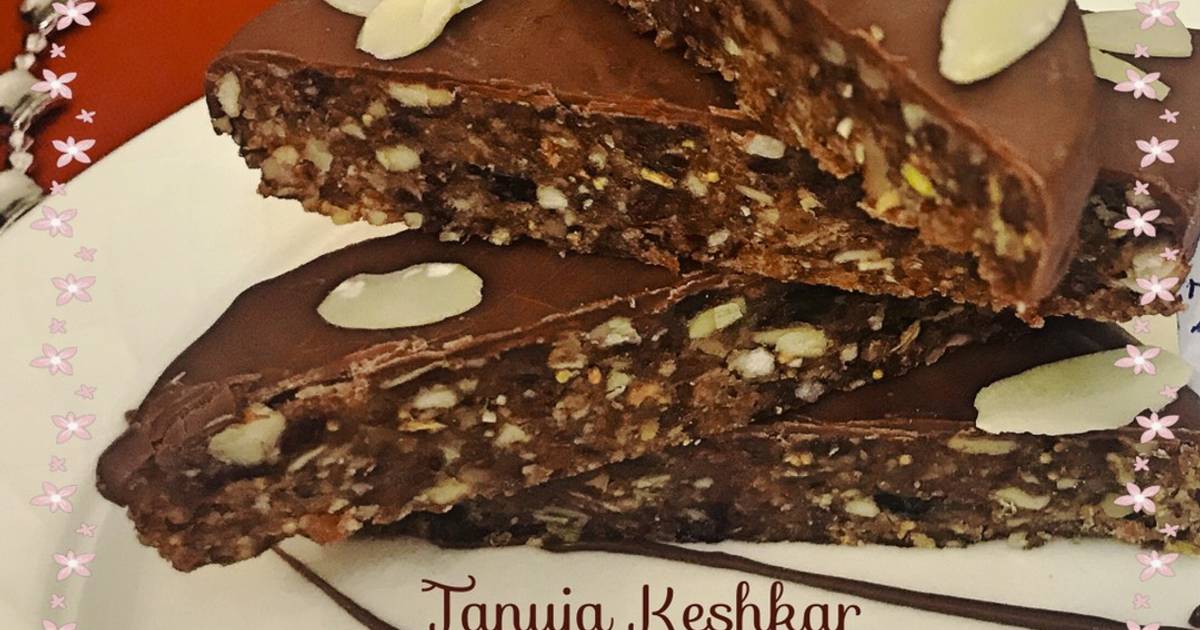 Dry fruits chocolate Bar Recipe by Tanuja Keshkar Cookpad