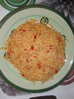 A picture of Jollof Spaghetti.