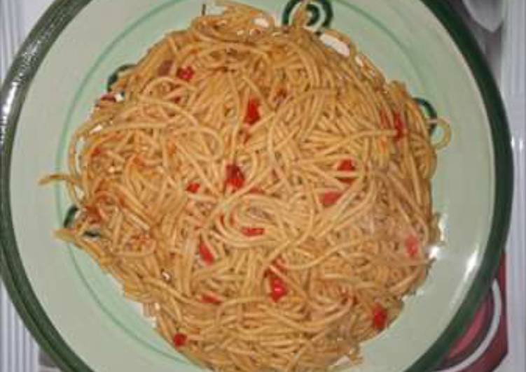 Simple Way to Prepare Homemade Jollof Spaghetti