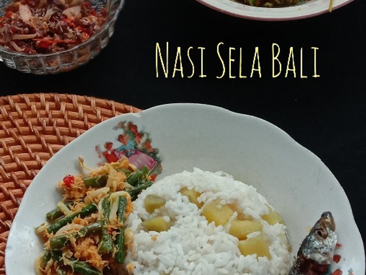Resep 200. Nasi Sela Sambal Bongkot Dan Urap Bumbu Genep khas Bali, Menggugah Selera