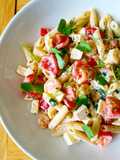 Shrimp, Tomato and Feta Pasta with Watercress