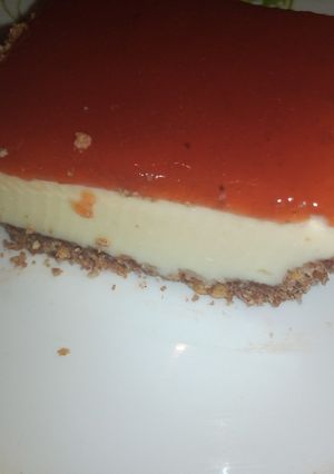 Una foto de Cheesecake de mermelada sin horno