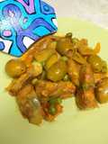 Tajine de alcachofas y guisantes con aceitunas