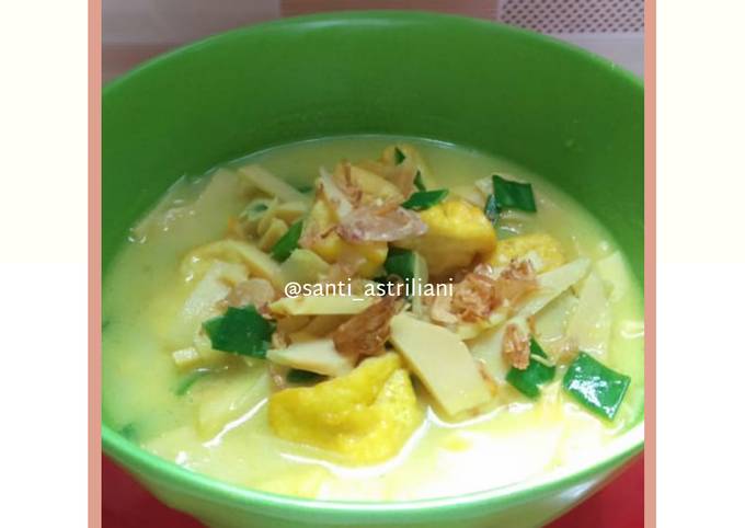 Wajib coba! Resep memasak Rebung Tahu kuah santan  menggugah selera