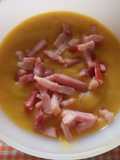 Crema de zanahoria con coles de Bruselas y panceta