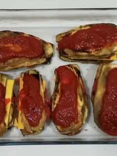 Una foto de Milhojas de berenjena