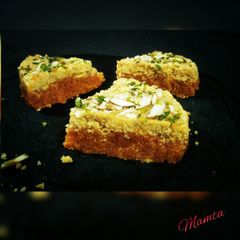 A picture of Carrot Mawa fudge.(A Quick treat).