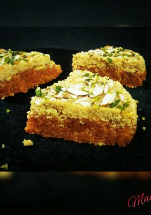 A picture of Carrot Mawa fudge.(A Quick treat).