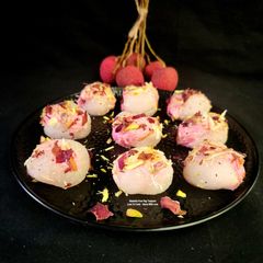 Lychee Rose Sandesh - 15 Minutes - Quick & Easy - Fireless Sweet - Indian Bengali Mithai A picture of Lychee Rose Sandesh - 15 Minutes - Quick & Easy - Fireless Sweet - Indian Bengali Mithai.