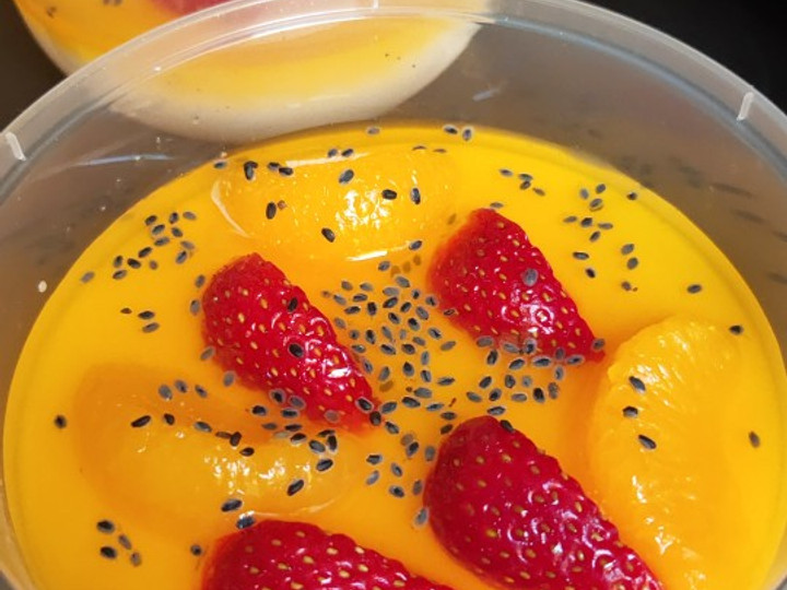 Resep Puding sutra buah Anti Gagal