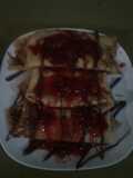 Creps con sirope de fresas