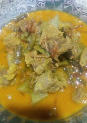 Foto resep "kuras kulkas"Gulai daging sapi labu Siam kacang panjang