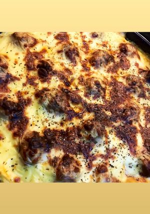 صورة لوصفة ألذ معكرونة بالكفتة والبشاميل السريع 😋🍲