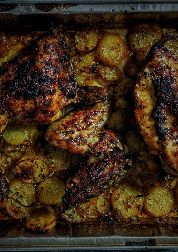 Una foto de Pollo asado a la cerveza