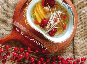 Hình của món Chè dưỡng nhan- nhựa đào, tuyết yến, nấm tuyết.