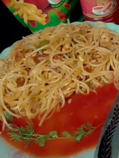 A picture of Chicken spaghetti.