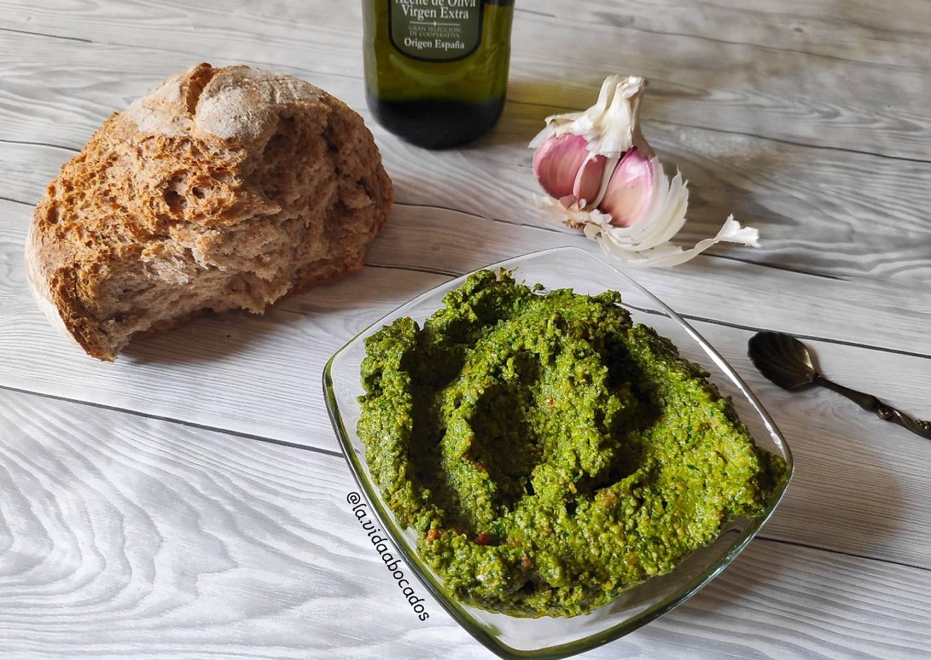 Pesto de espinacas y tomate seco