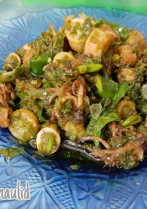 Foto resep Sambel Cumi Asin cabe hijau