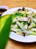 Stir-Fried Napa Cabbage with King Oyster Mushrooms (Vegan)