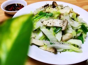 Hình của món Cải Thảo Xào Nấm Đùi Gà (Chay).