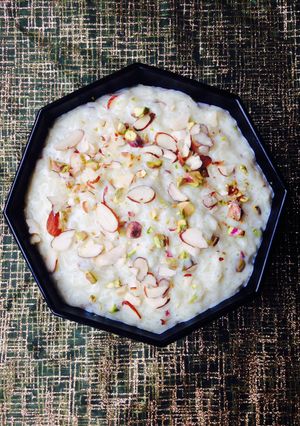 A picture of Creamy Almond, Pistachio & Rice Pudding.