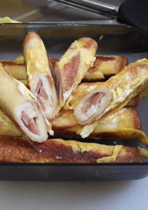 Foto resep Roti bakar sosis gulung telur