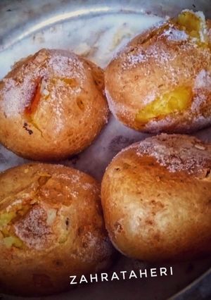 عکسی از دستور سیب زمینی کبابی با نمک