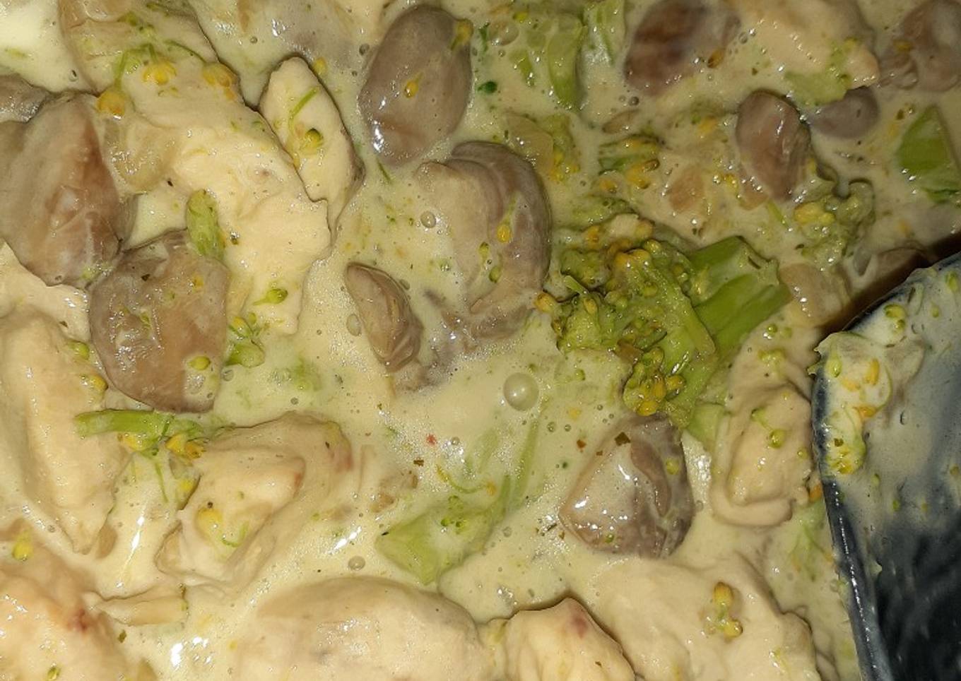 Salsa de champiñones light con brócoli 🥦🍄🍗