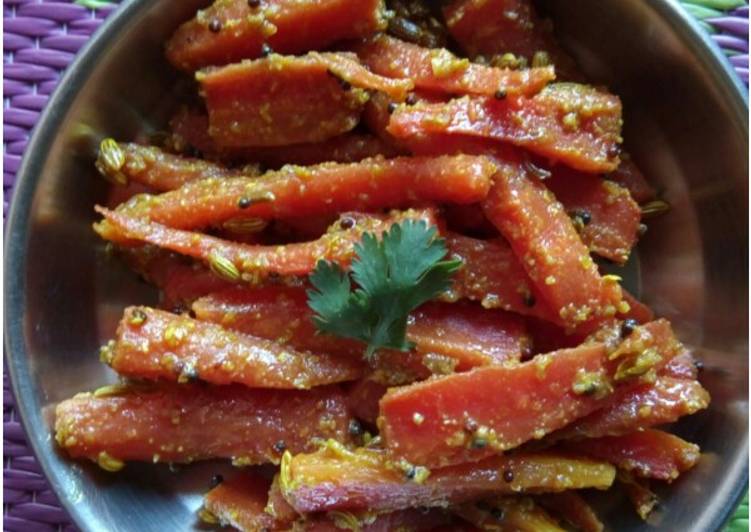 Steps to Prepare Super Quick Homemade Achari gajar ki sabji