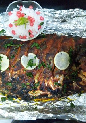 A picture of My mexican fish (pescado zarandeado).